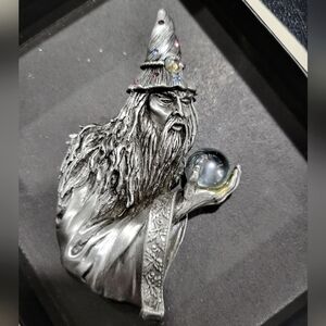 JJ Jonette Brooch Magician with Crystal Ball